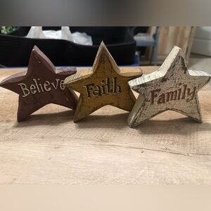 Rustic Wooden Star Decor Set